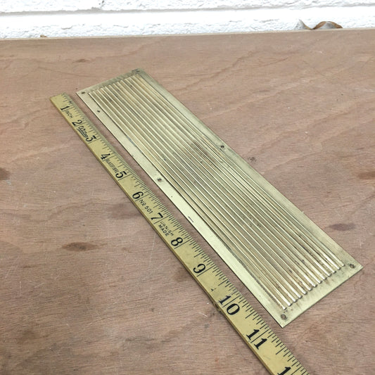 RECLAIMED ANTIQUE VICTORIAN SOLID BRASS FLUTED INTERNAL DOOR FINGER PLATE